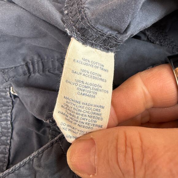 Life Is Good Women's Blue Cotton Bermuda Cargo Drawstring Shorts Size 10 - Picture 2 of 8